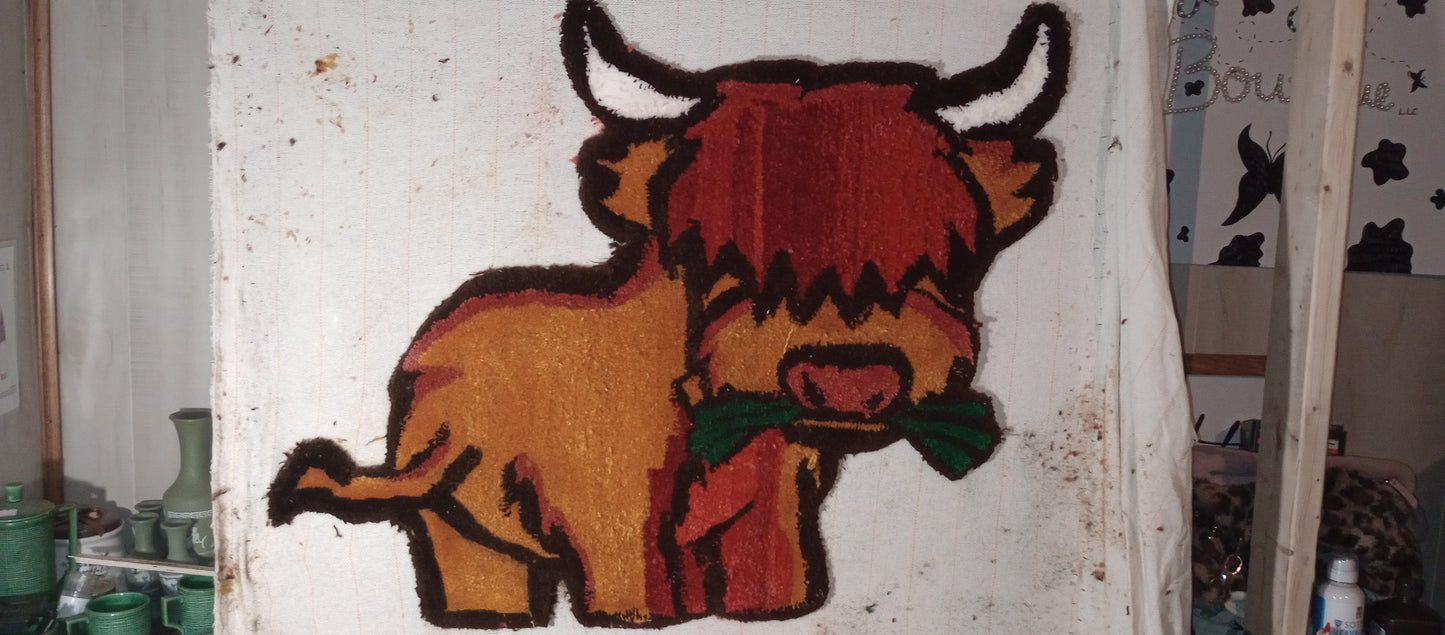 Highlander cow rug